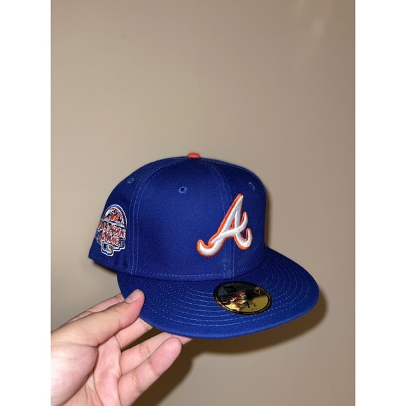 Atlanta Braves New York Mets All Star Game Patch Hat 7 1/4 New Era 4uCaps Blue - Picture 1 of 3